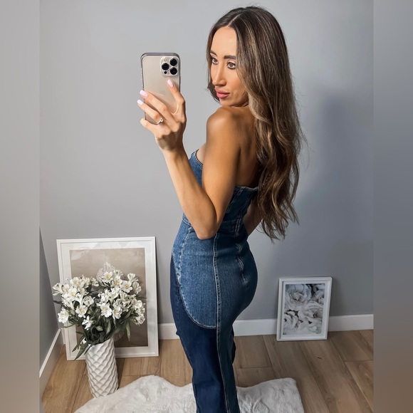 Zara Blue Patchwork Denim Dress - Picture 12 of 17